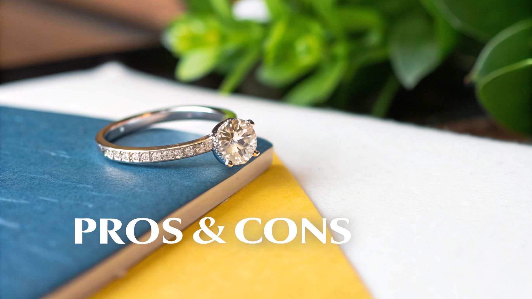A sleek, bezel-set engagement ring with a modern design