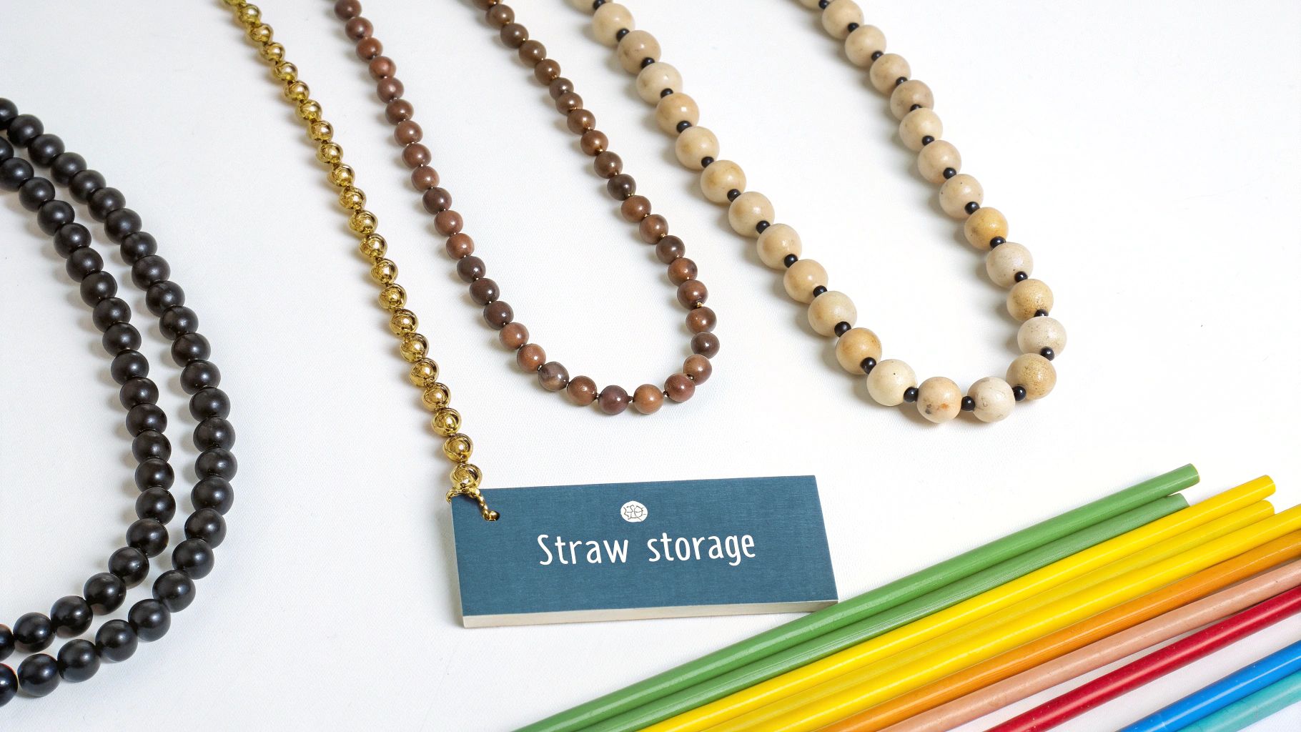 Necklaces neatly packed for travel using various methods
