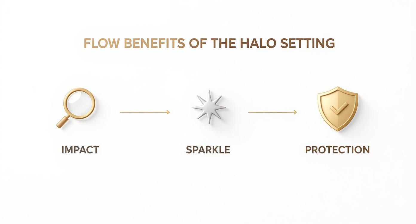 Infographic about what is a halo setting