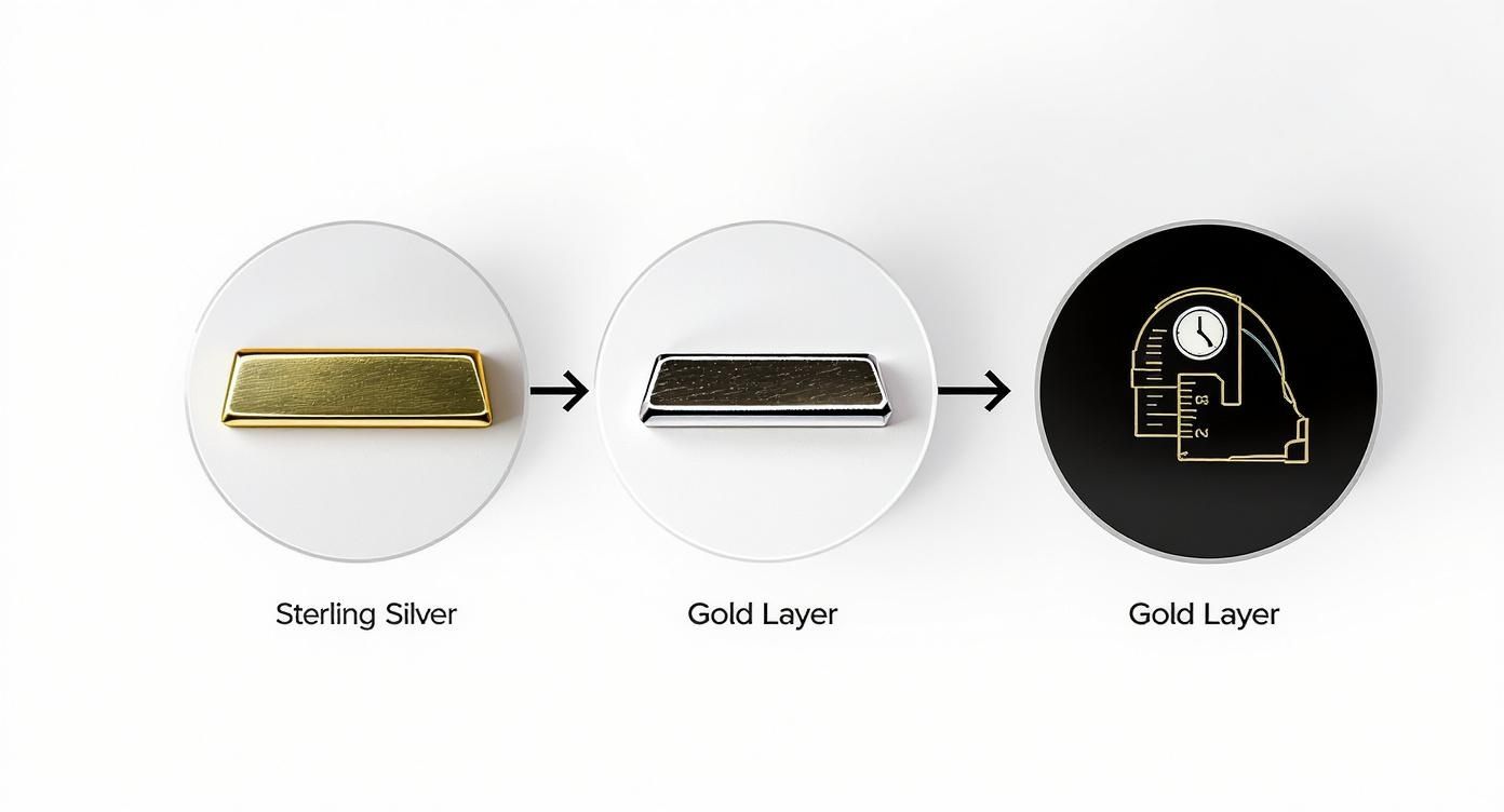 Infographic about gold vermeil jewelry