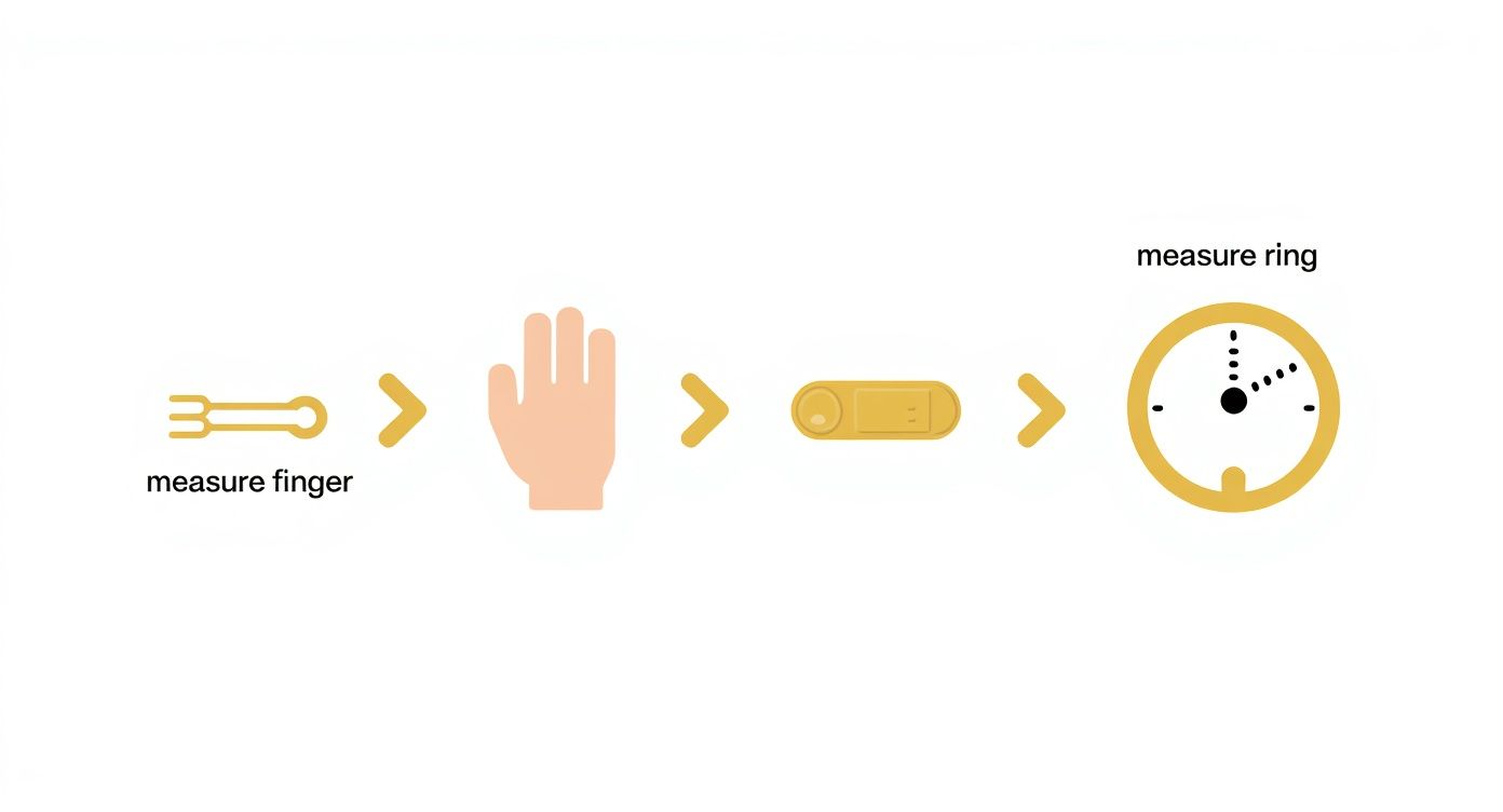 Infographic about how to measure ring size