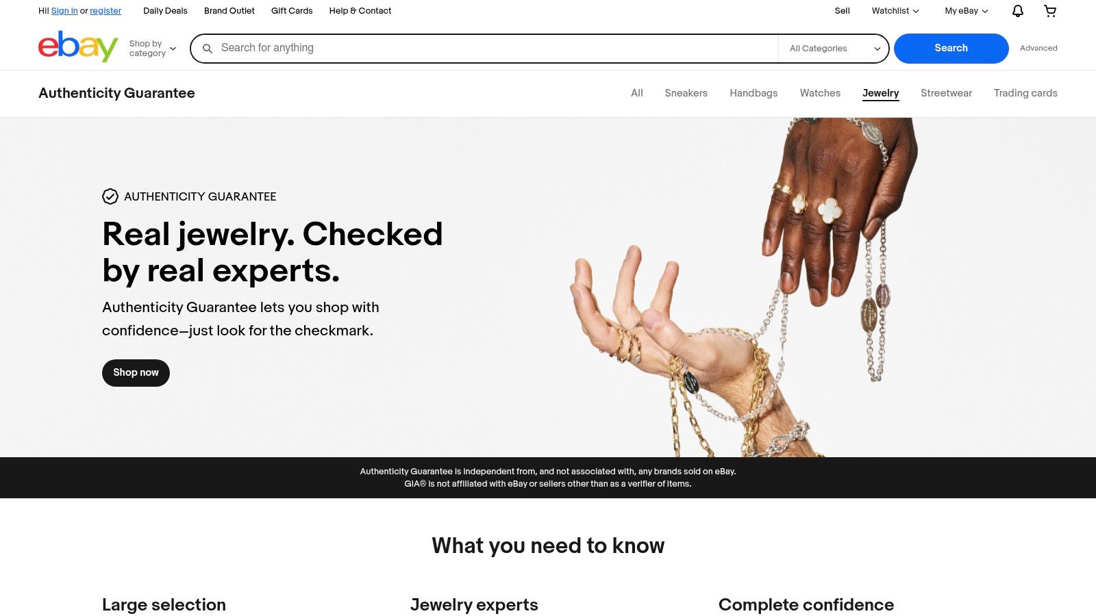 eBay – Jewelry (with Authenticity Guarantee)