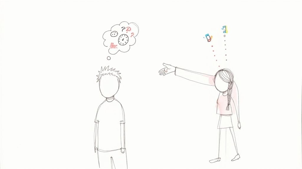 A woman sits by a window, looking thoughtful and calm, holding a warm mug.