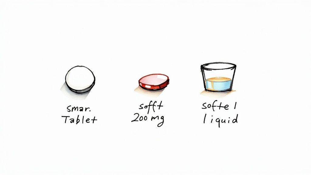 A senior woman thoughtfully examining a bottle of pills.