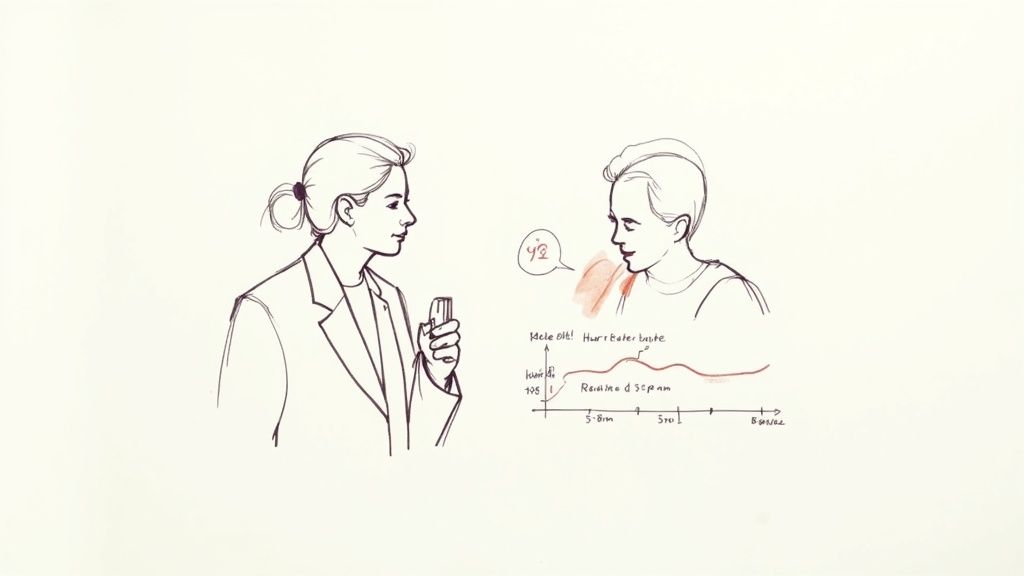 A senior woman using an inhaler while a caregiver supports her.