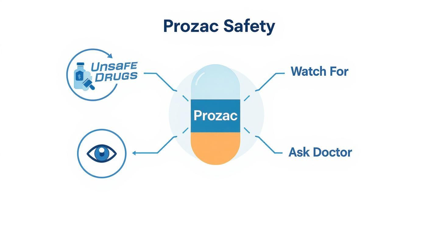 Infographic about drug interactions with prozac