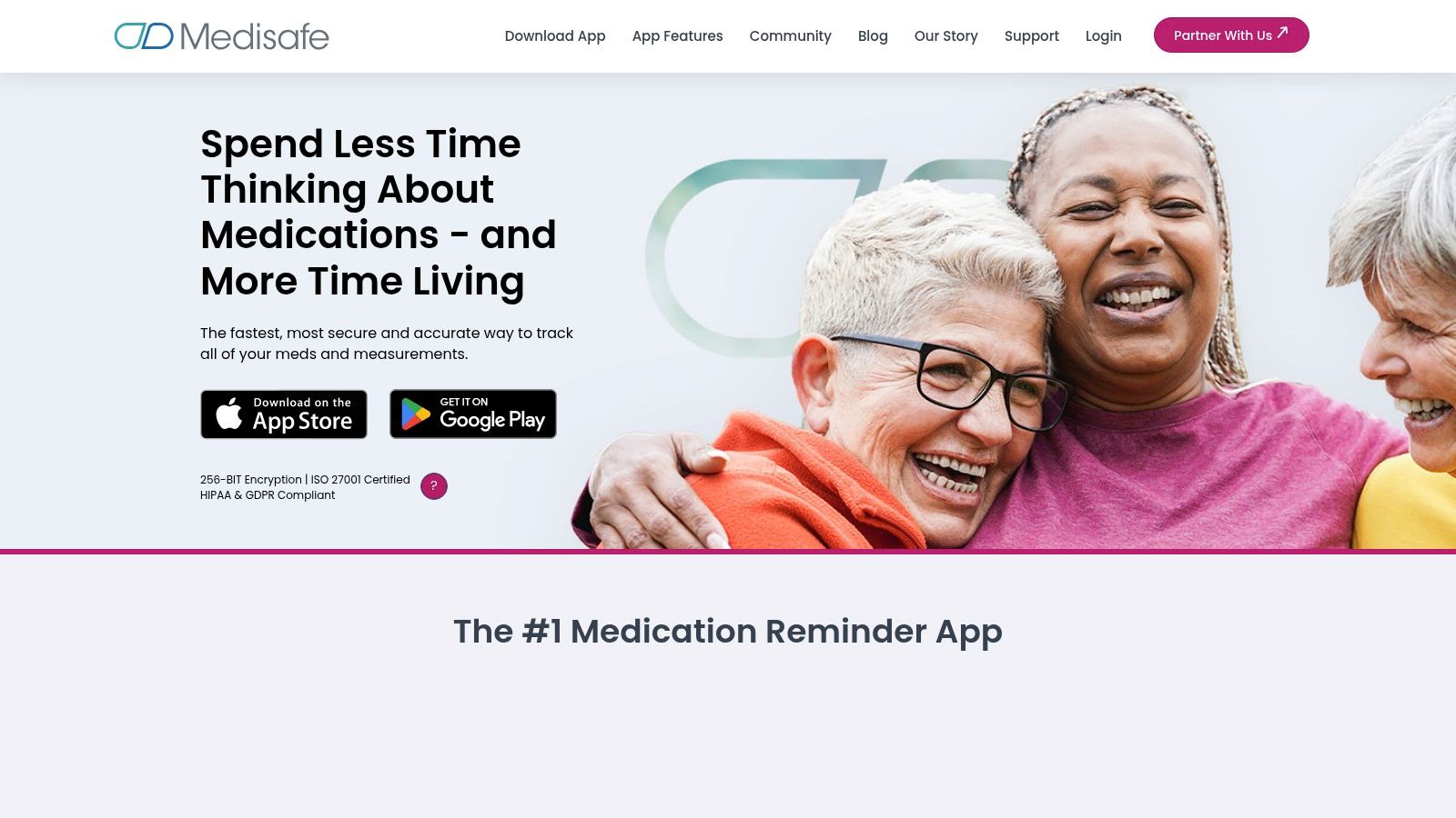 Medisafe app showing medication schedule and reminders