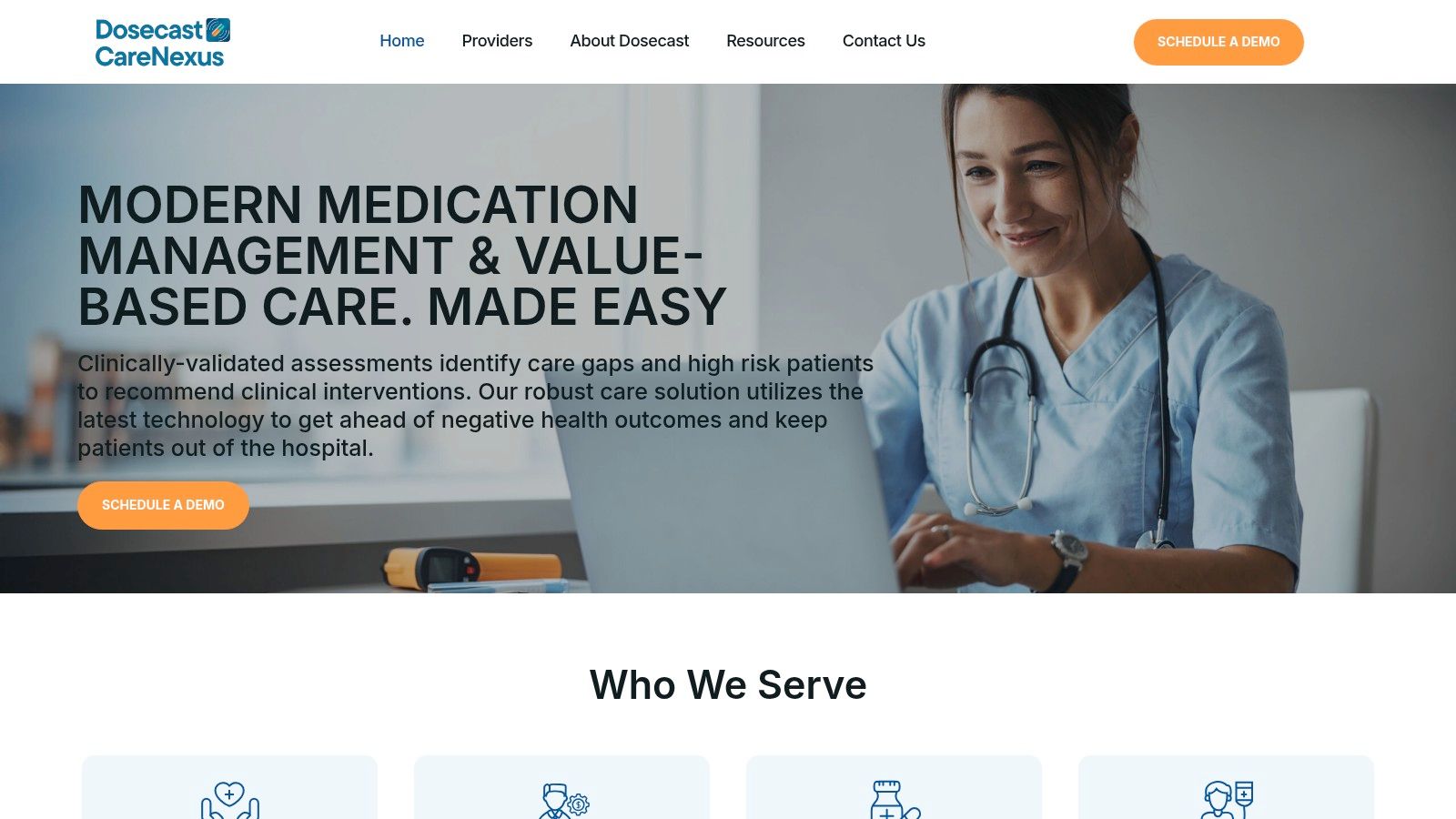 Dosecast app interface showing medication scheduling options and a log of taken doses.