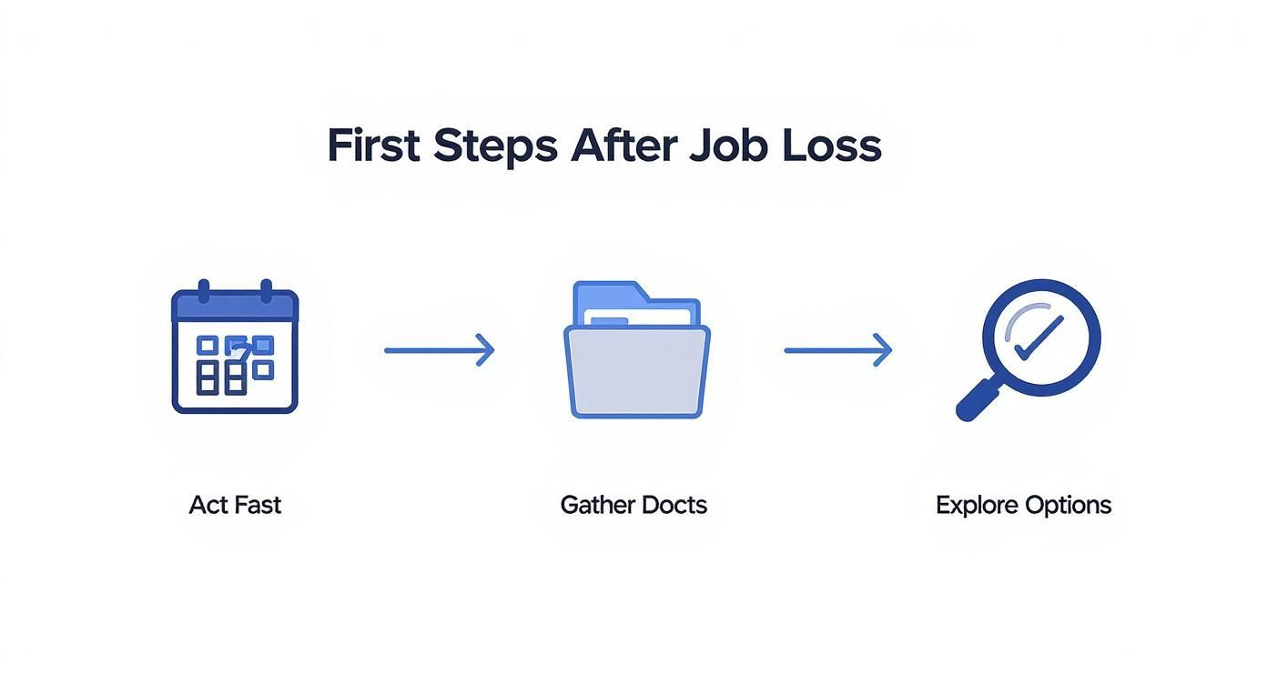 Infographic about how to get health insurance with no job