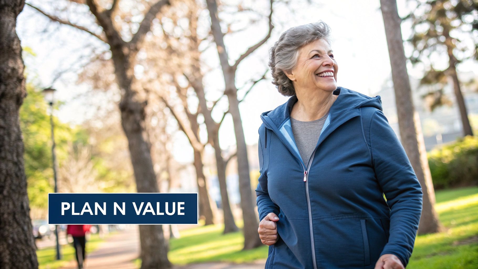 A graphic illustrating key features of Medicare Supplement Plan N, highlighting its balance of lower premiums with minor cost-sharing for doctor and ER visits.