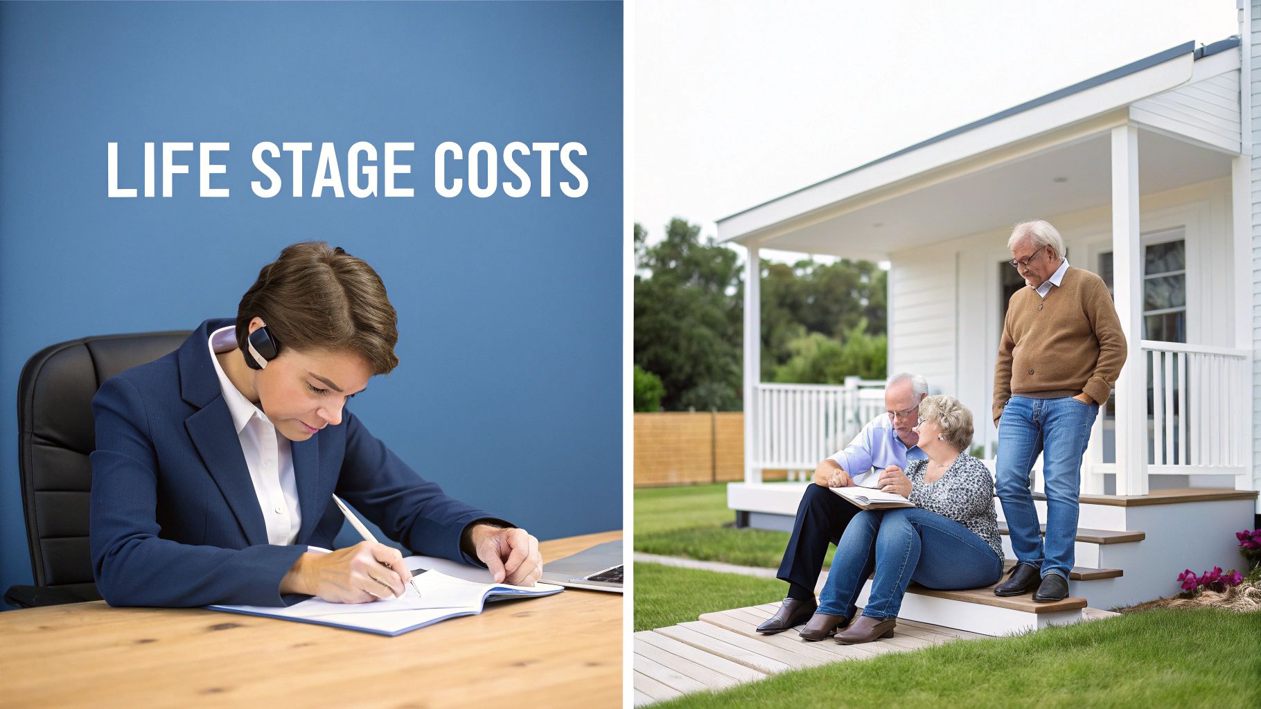 A happy family enjoying time together, illustrating different life stages.