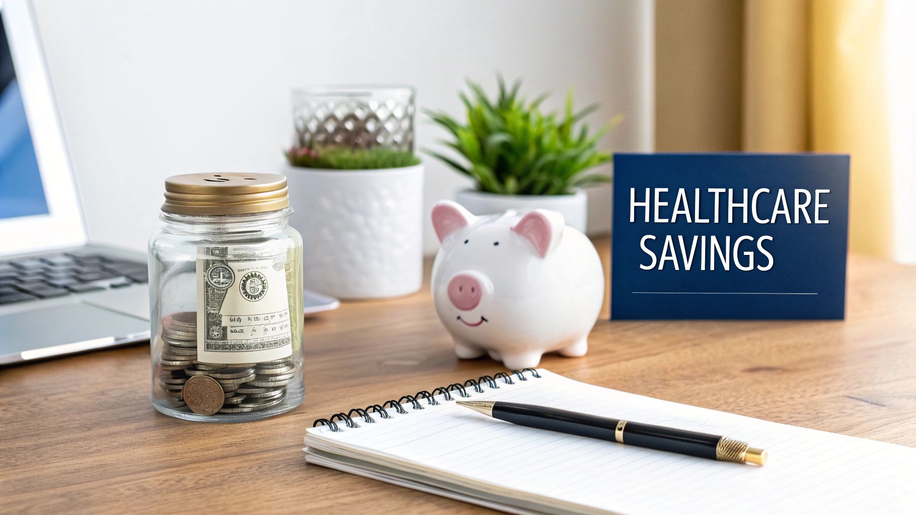 A person sitting at a desk reviewing their retirement healthcare plan documents.