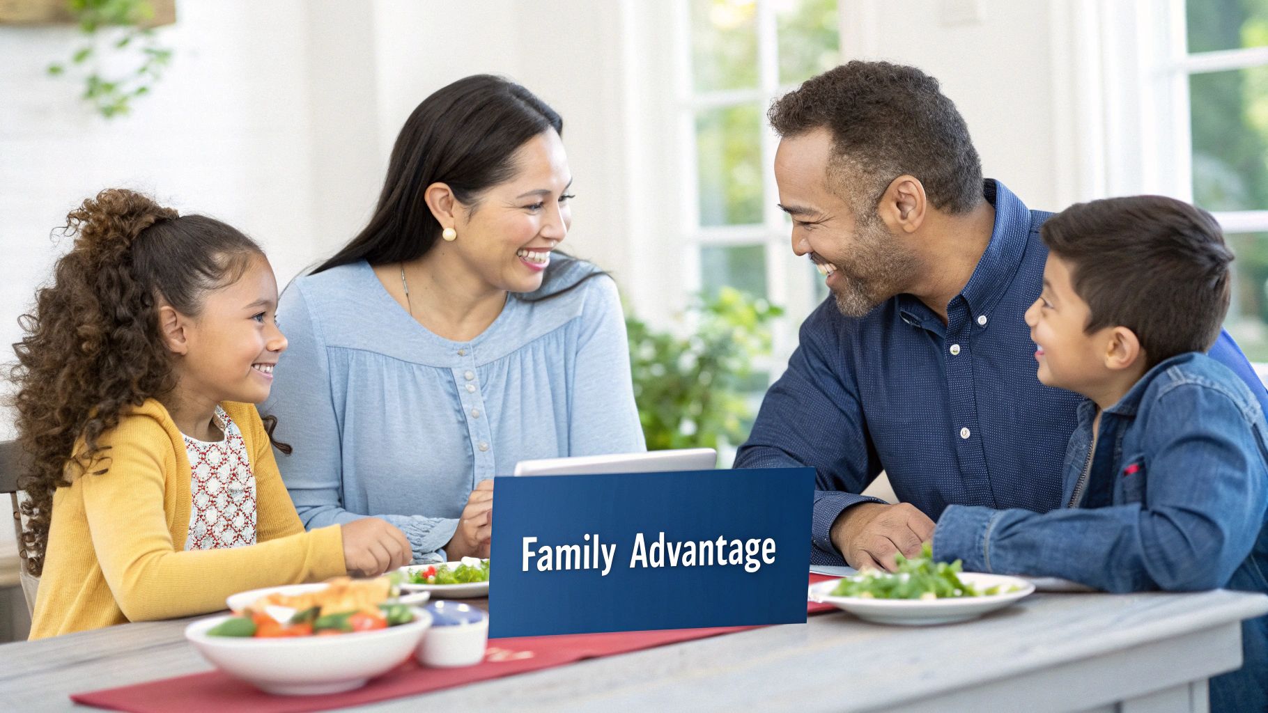 A smiling family with young children enjoying a day outdoors.