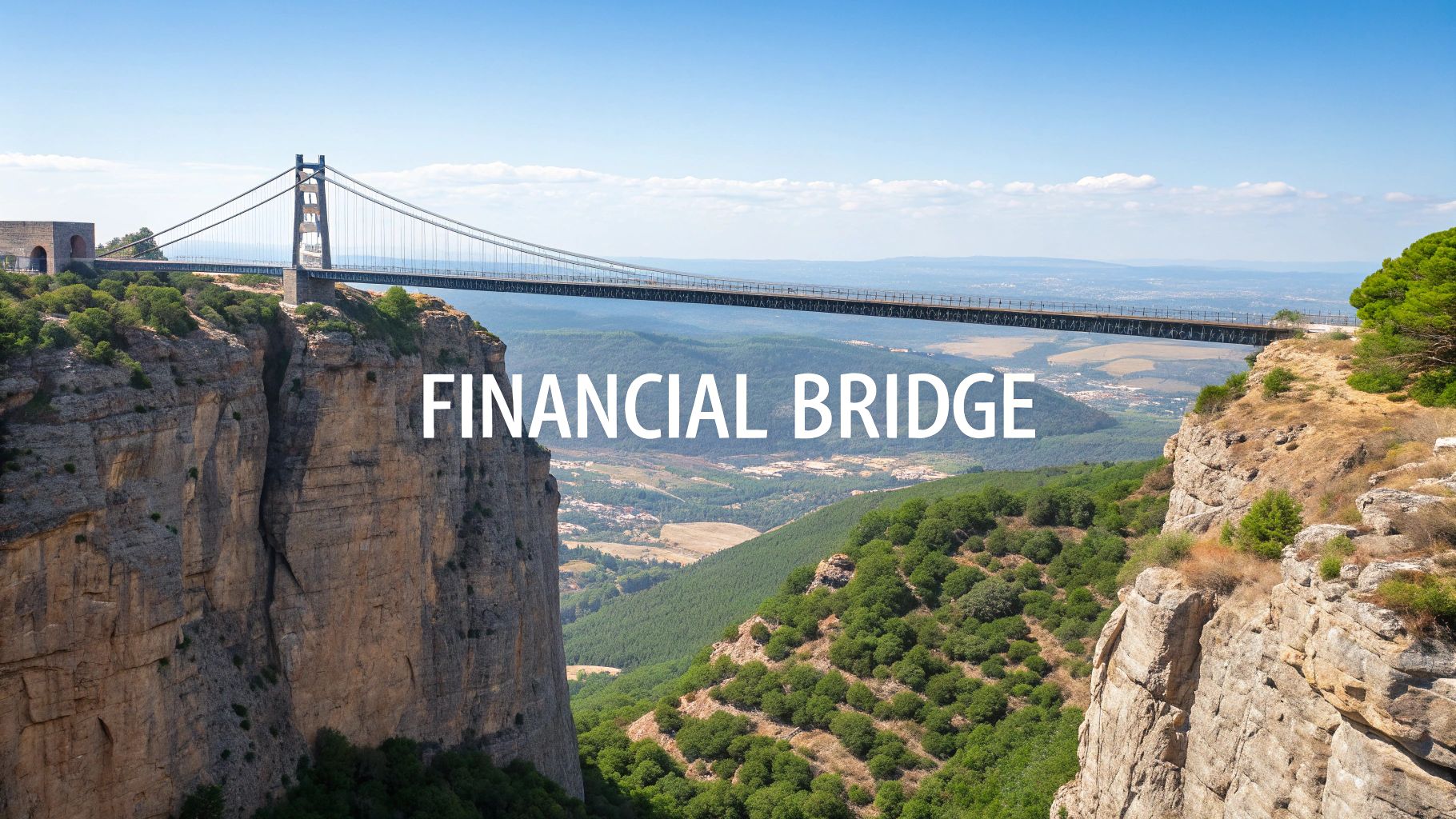 An abstract image of a bridge connecting two separate land masses, symbolizing the financial connection between jobs.