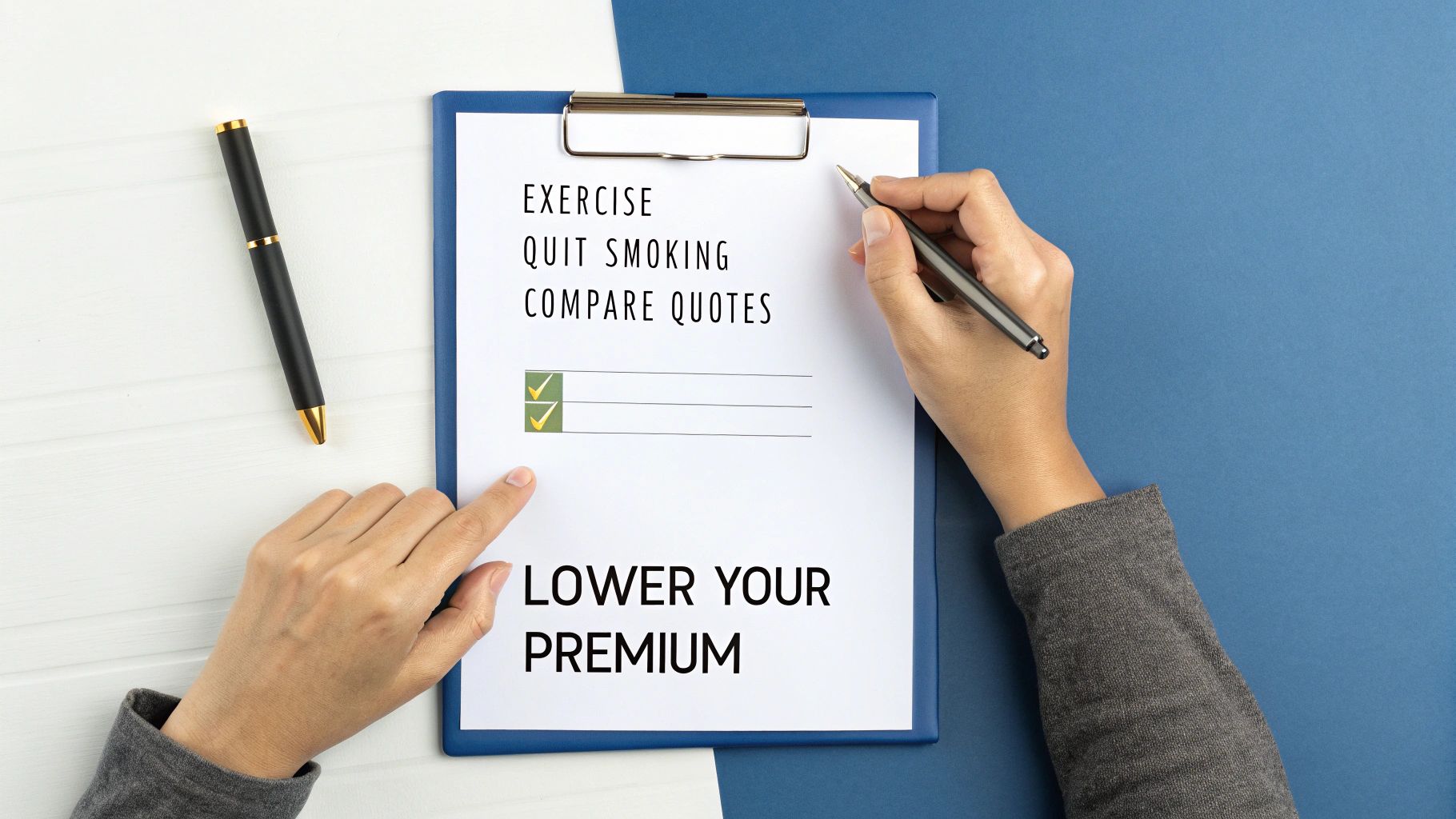 A person making a checklist, symbolizing actionable strategies.