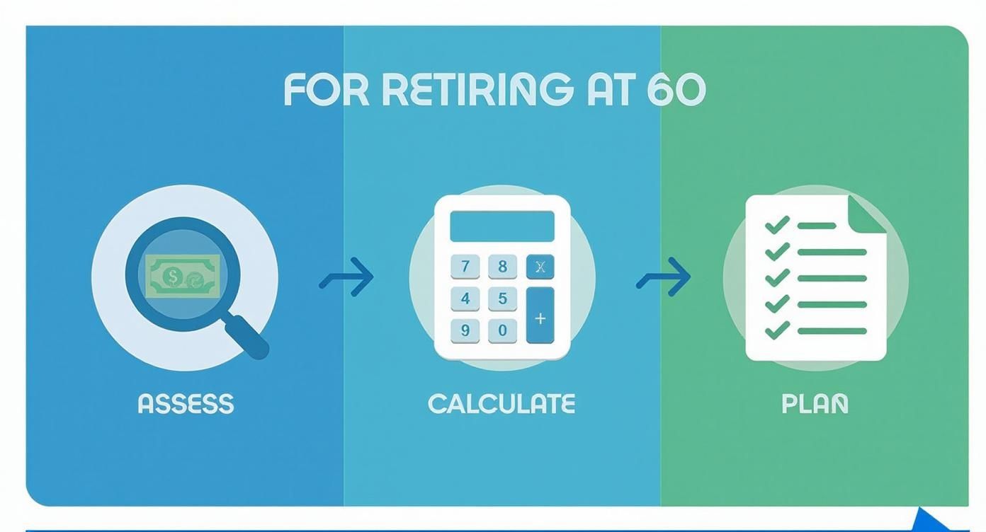 Infographic about how to retire at 60