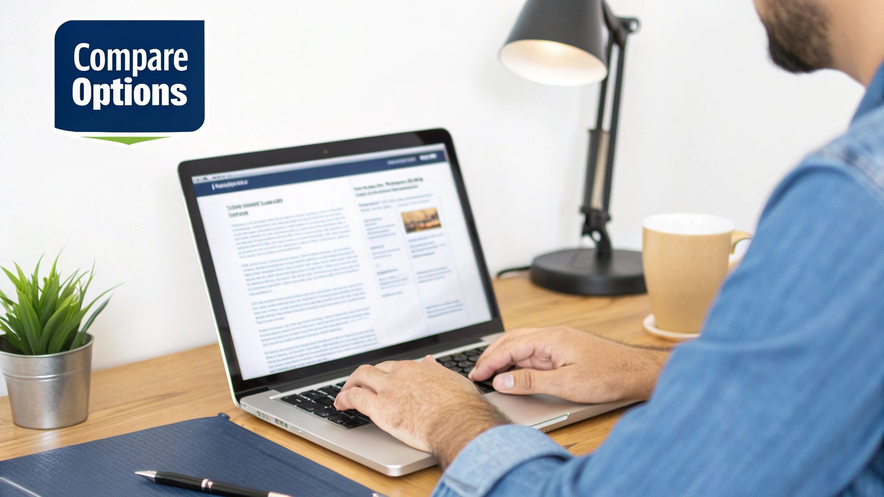 A person comparing insurance quotes on a laptop and a tablet simultaneously.