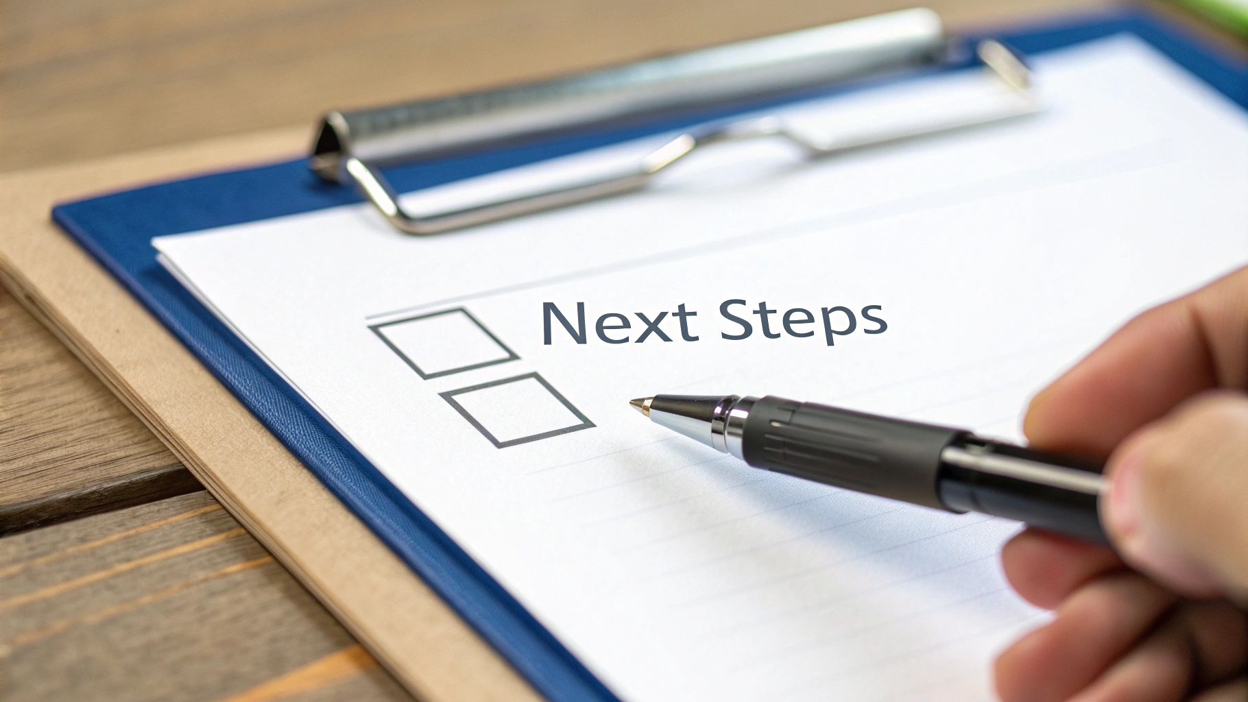 A person looking at a calendar, planning their next steps.