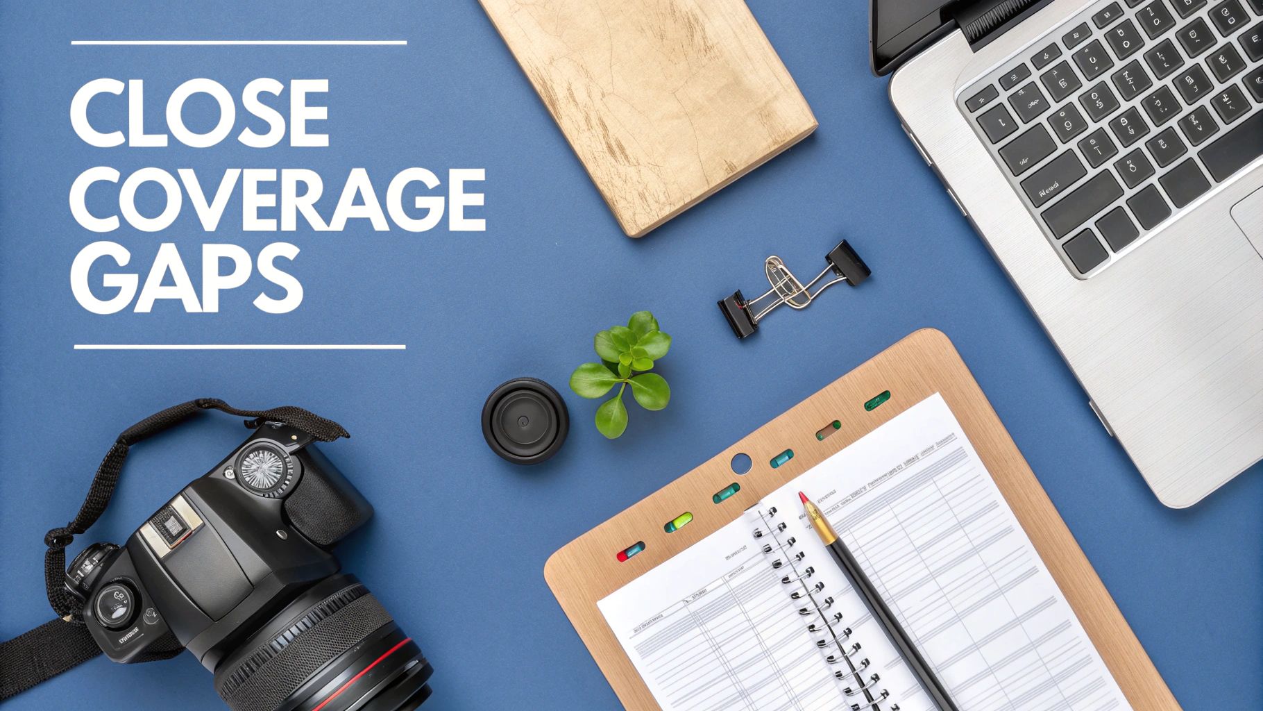 A magnifying glass hovering over an insurance policy document, highlighting gaps in the text.