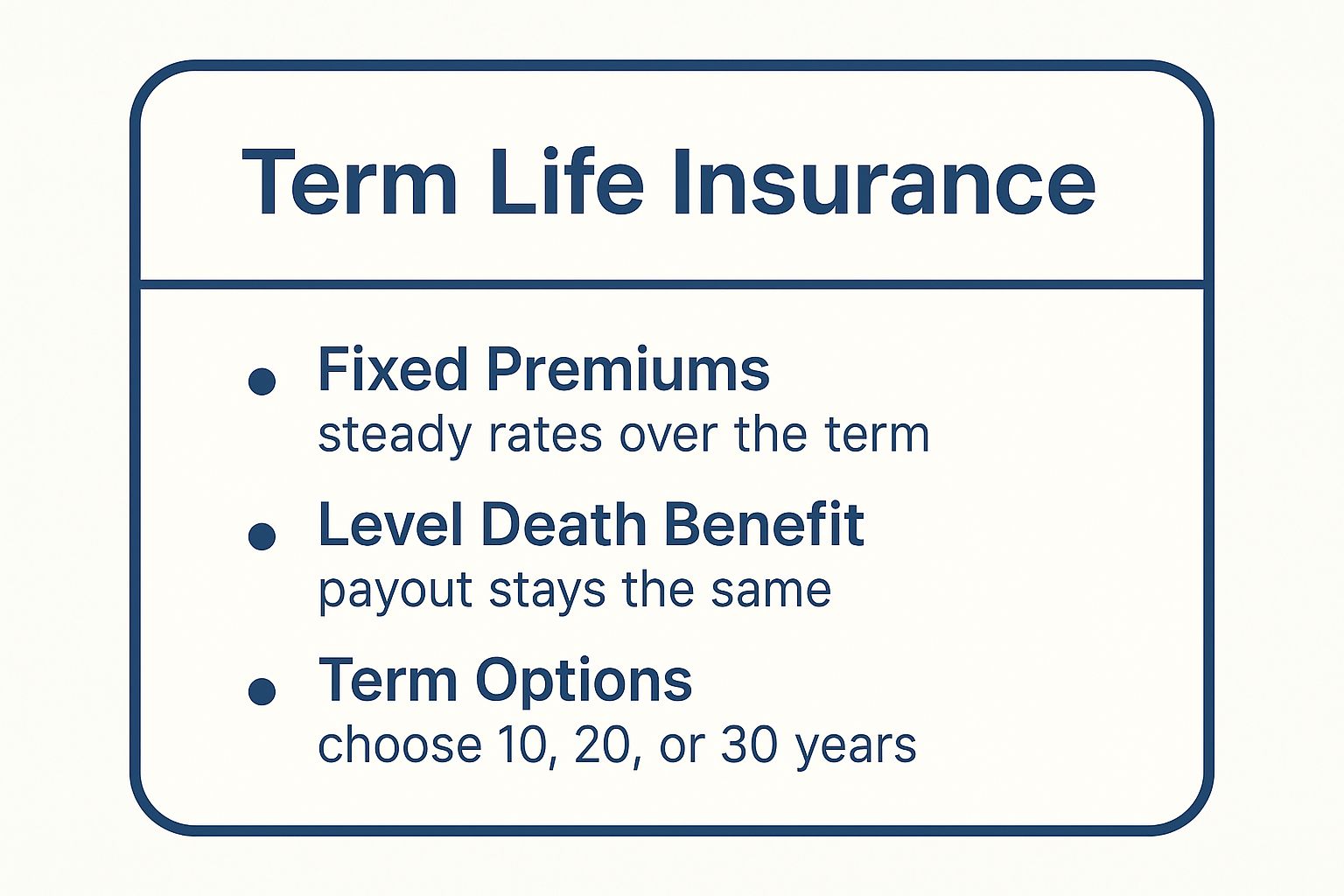 Infographic showing key data about Term Life Insurance: Maximum Protection for Key Years