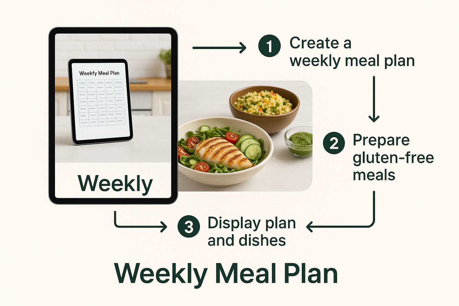 Infographic about gluten free and dairy free meal plans