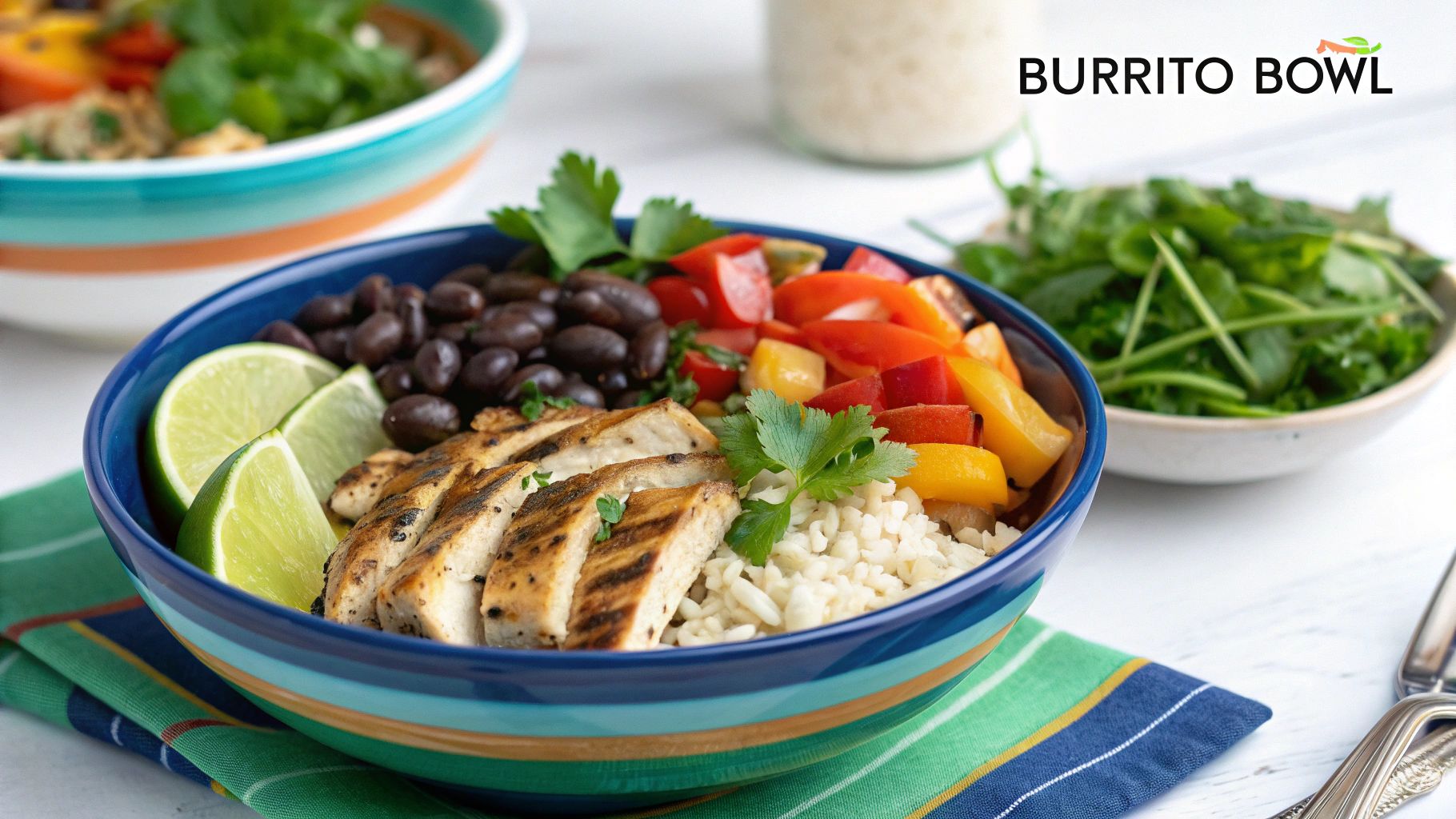 Chicken Burrito Bowl with Cilantro Lime Rice