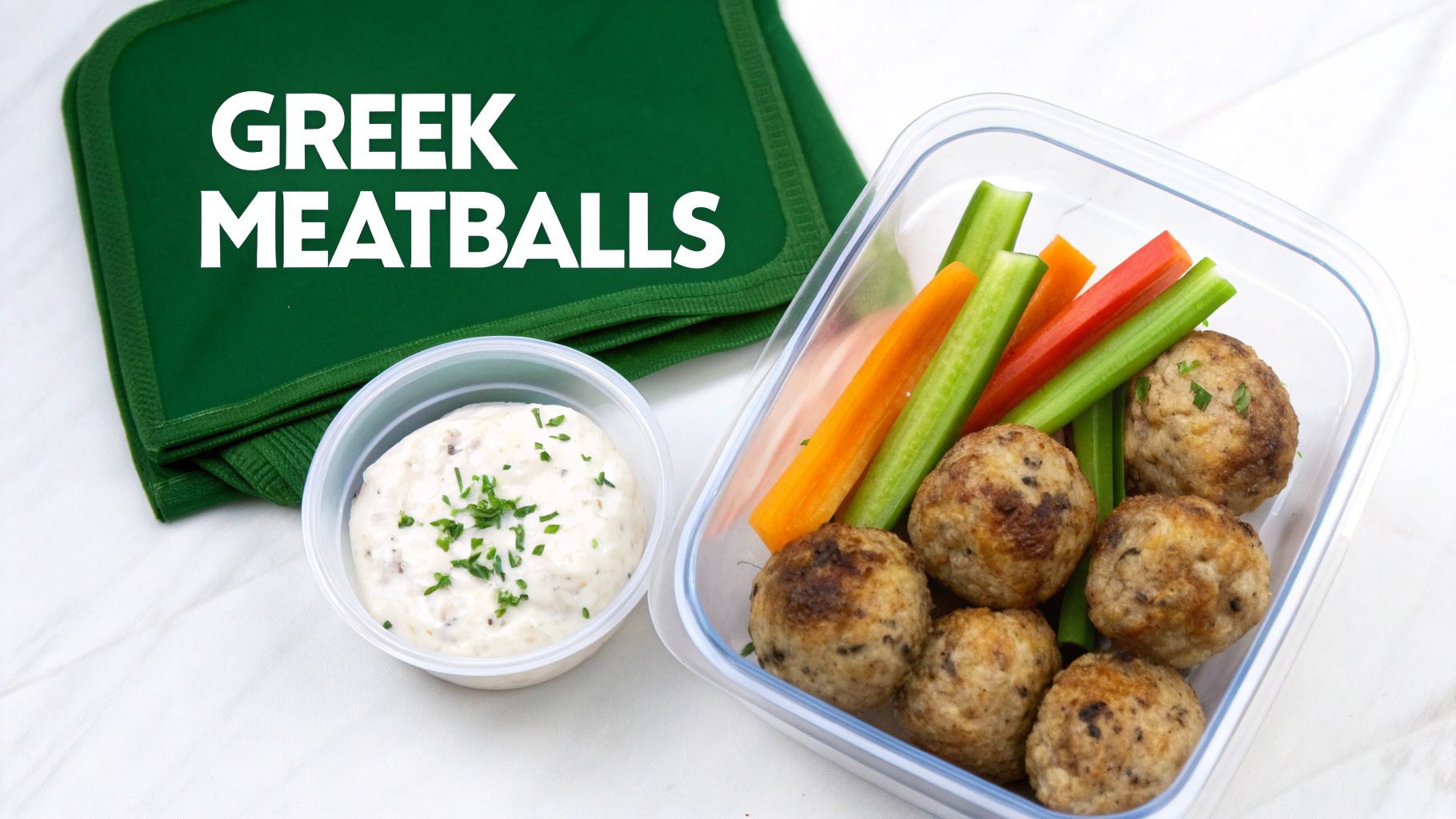 Marinated Greek Meatballs with Tzatziki