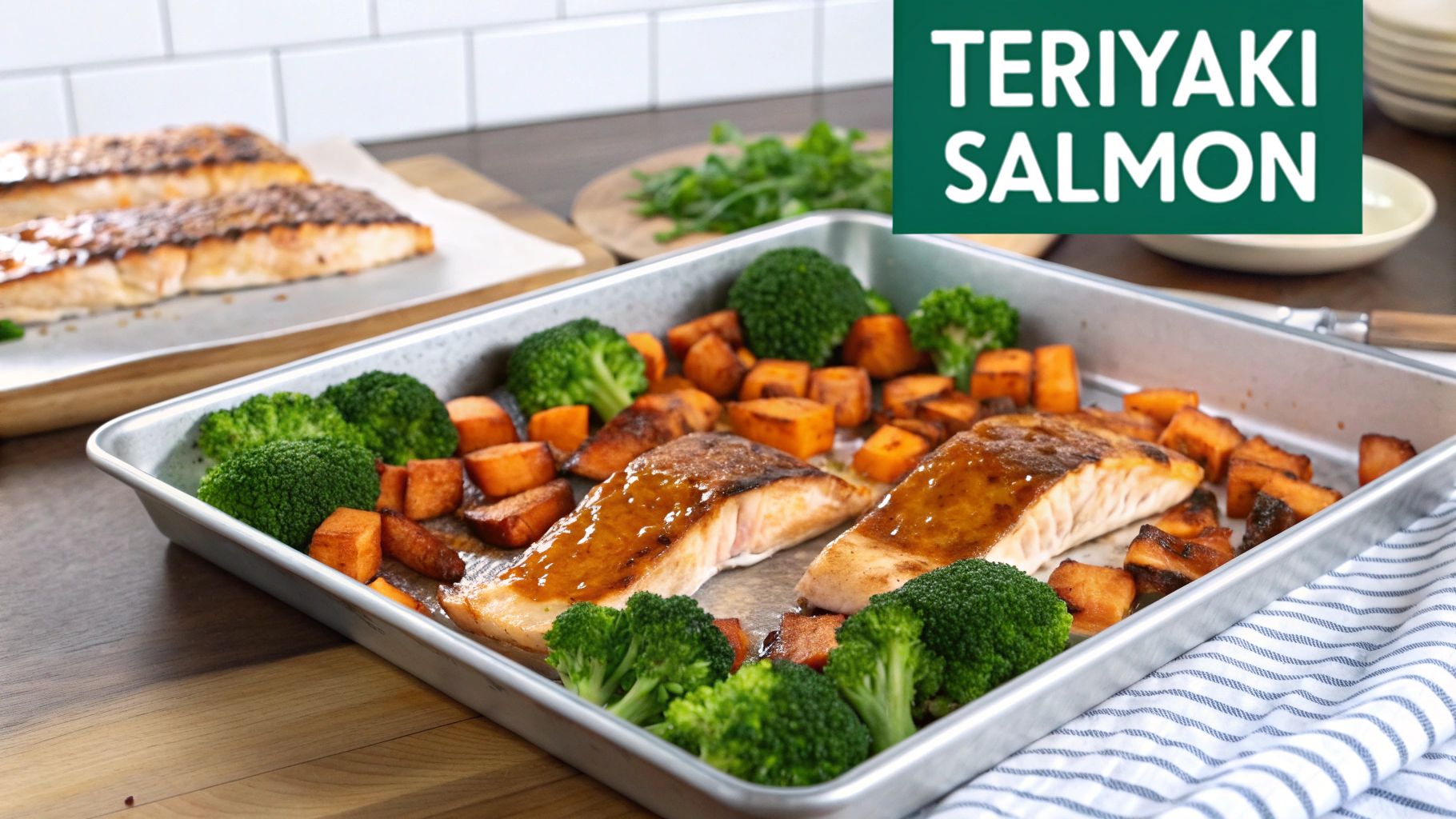 Teriyaki Salmon with Broccoli and Sweet Potato