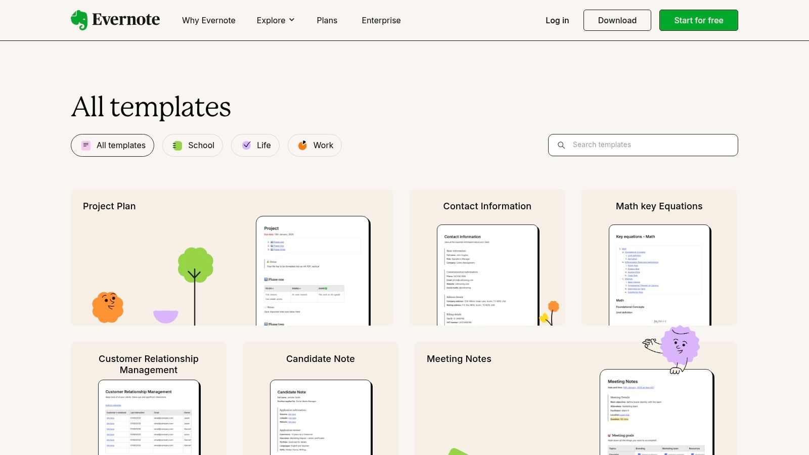 Evernote Meal Planner Template