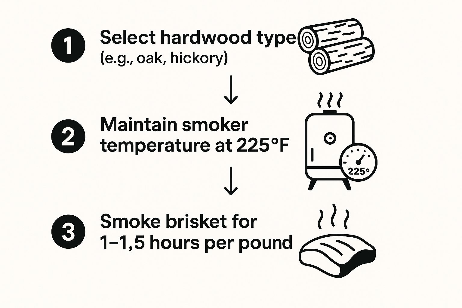 Infographic about how smoke brisket