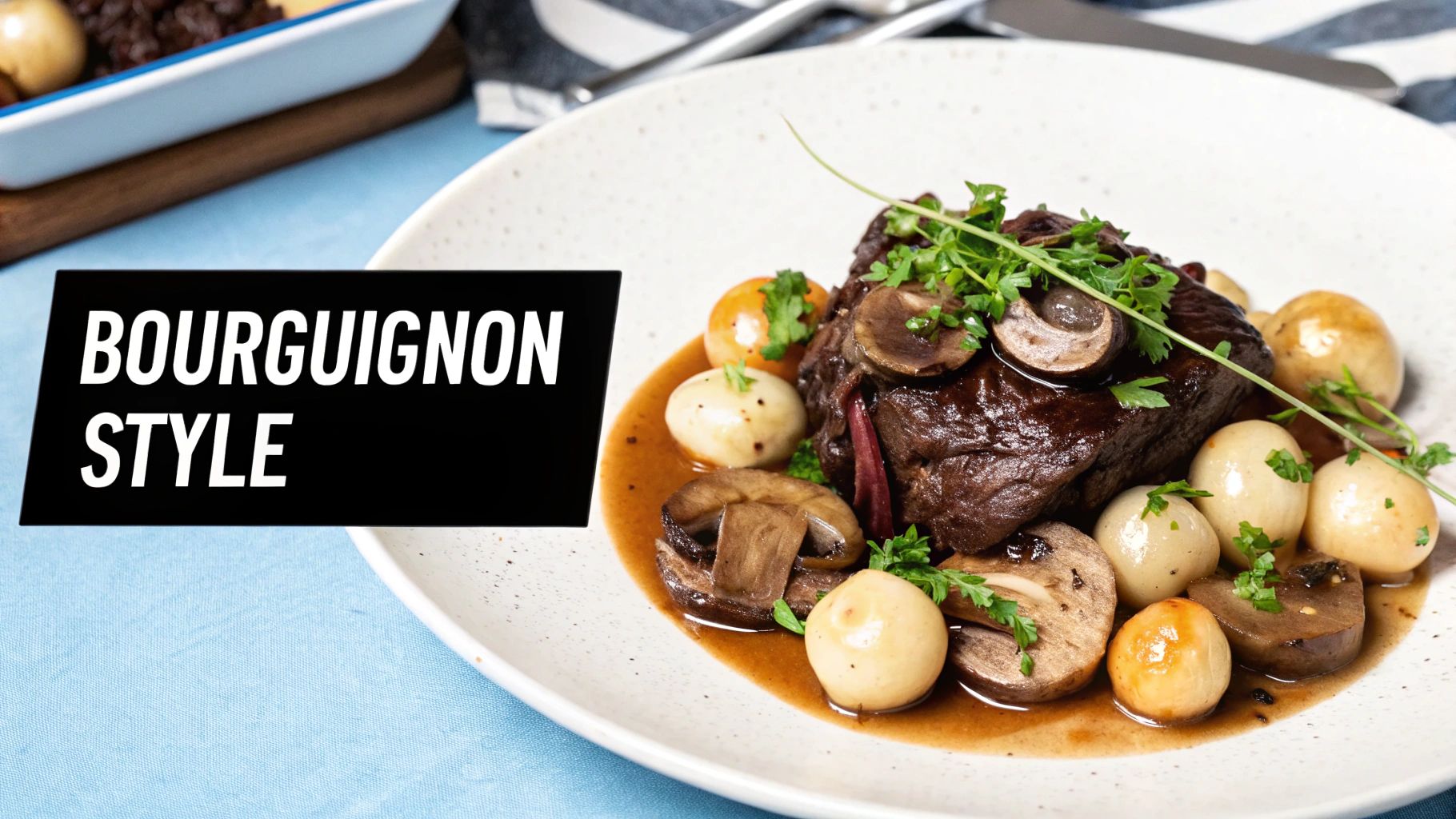 Red Wine Braised Beef Shin (French Bourguignon Style)