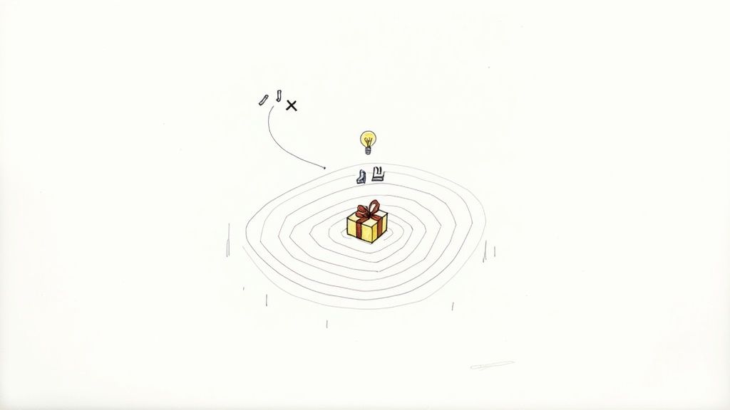 A man happily holding a gift box of BBQ seasonings.