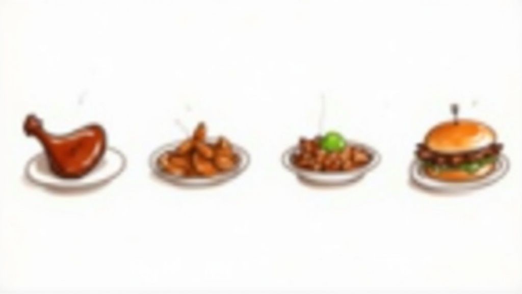 A plate of grilled chicken wings generously coated in mango chili sauce.