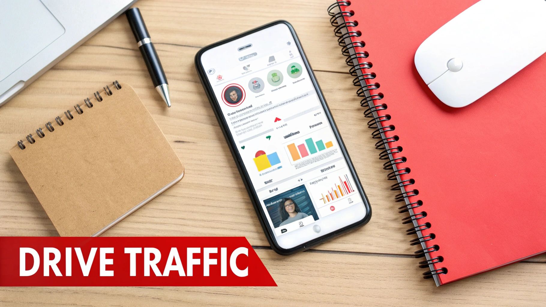 A close-up of a laptop keyboard with glowing keys, symbolizing digital traffic and online strategy.