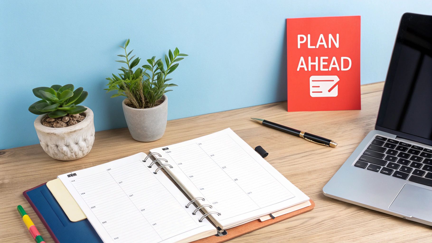 Image of a person looking stressed at their desk