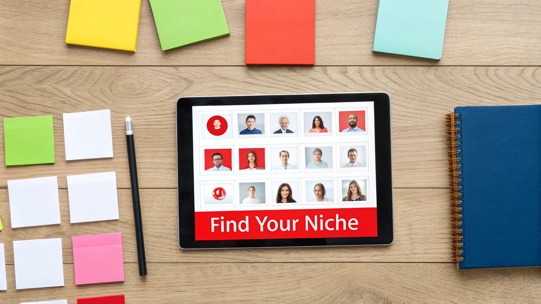A person brainstorming niche ideas with sticky notes on a board, representing the process of finding a profitable niche.