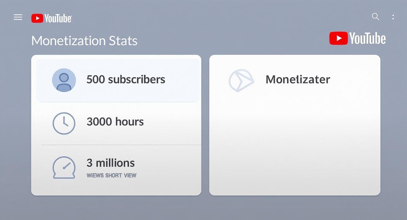 Infographic about how many subscribers to get monetized