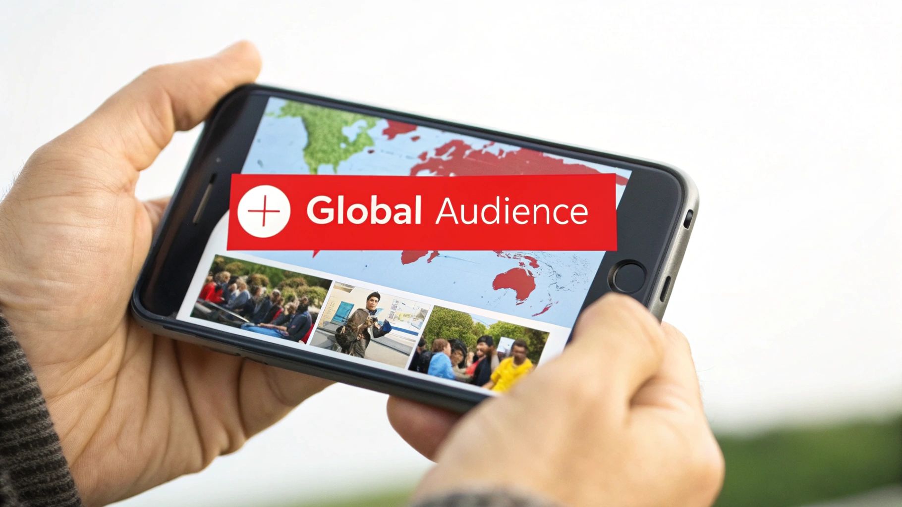 An image showing a world map with glowing connection lines, symbolizing YouTube's vast global reach and interconnected audience.