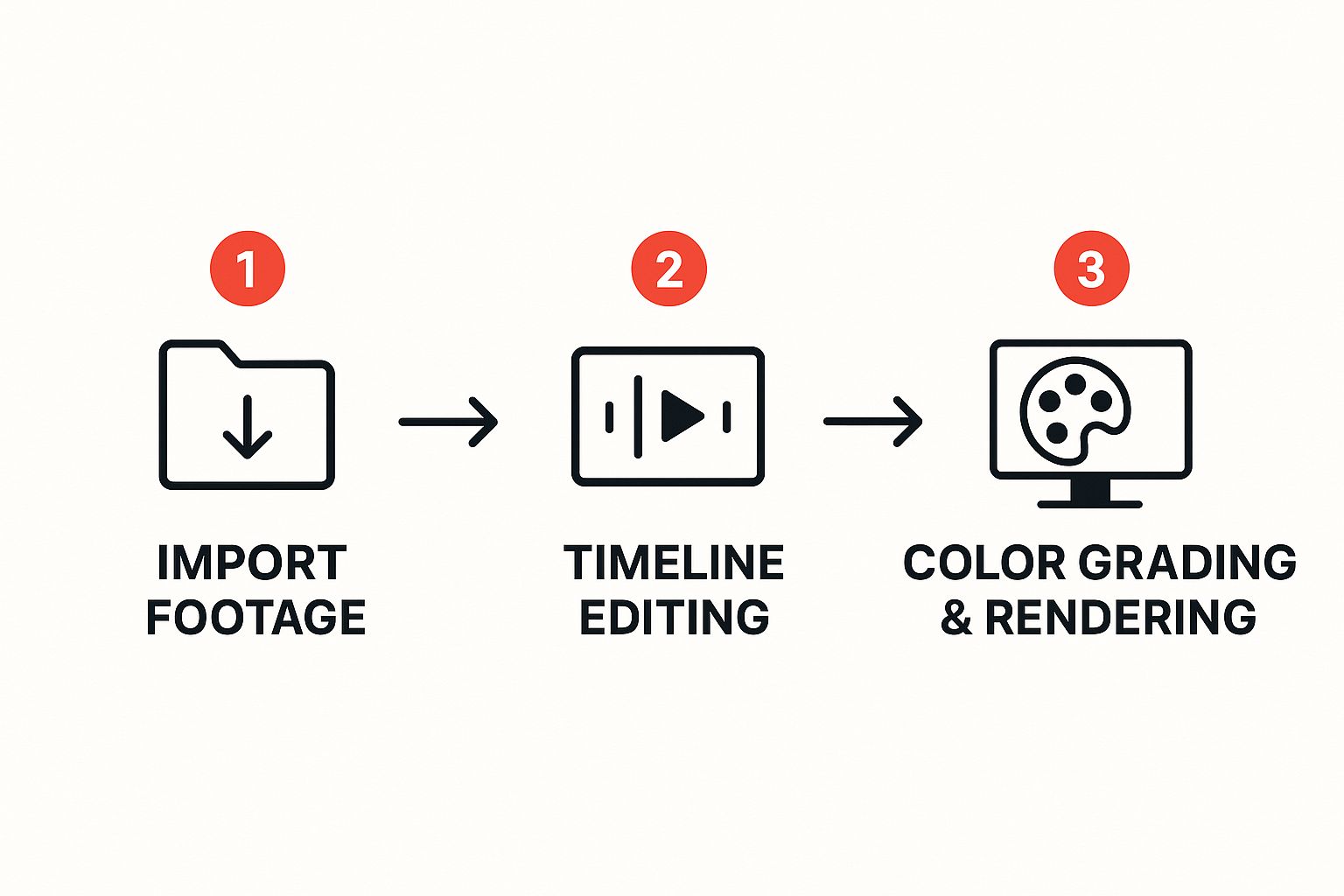 Infographic about youtube video production workflow