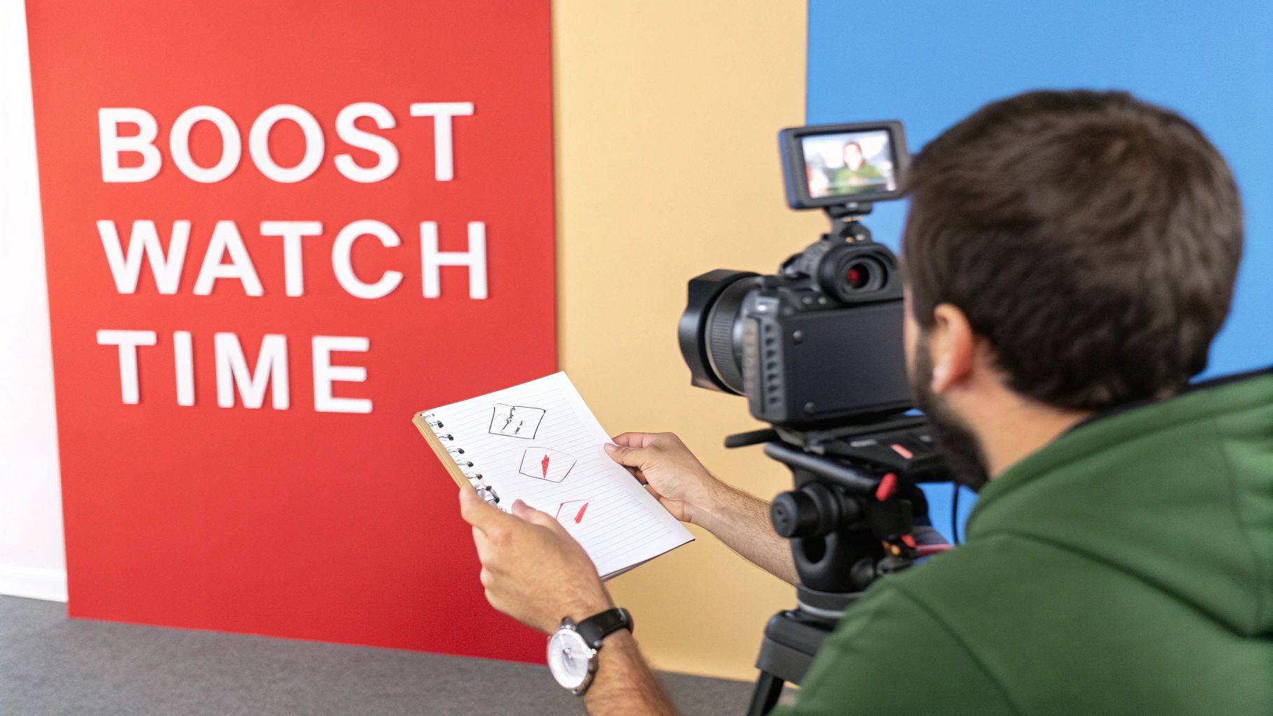 A person editing a video on a laptop with a focused expression, representing optimization of video content.