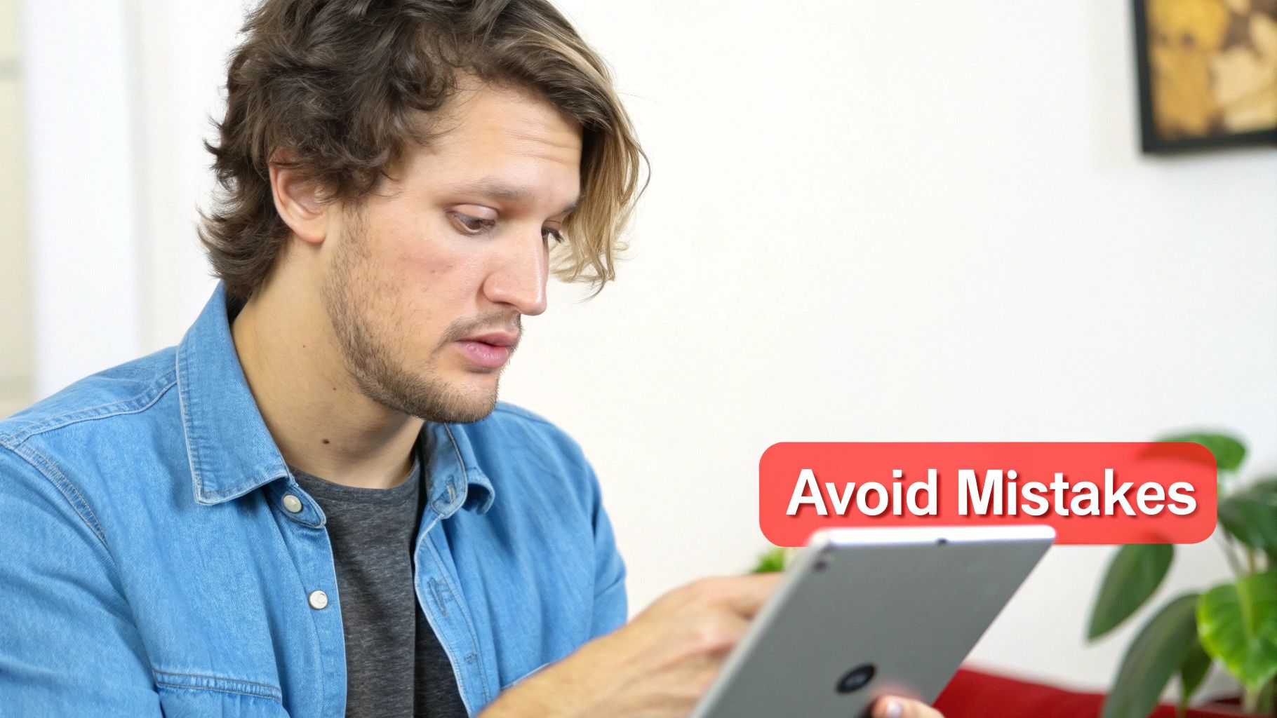 A red exclamation mark symbol on a smartphone screen showing a TikTok video, symbolizing a warning or mistake.