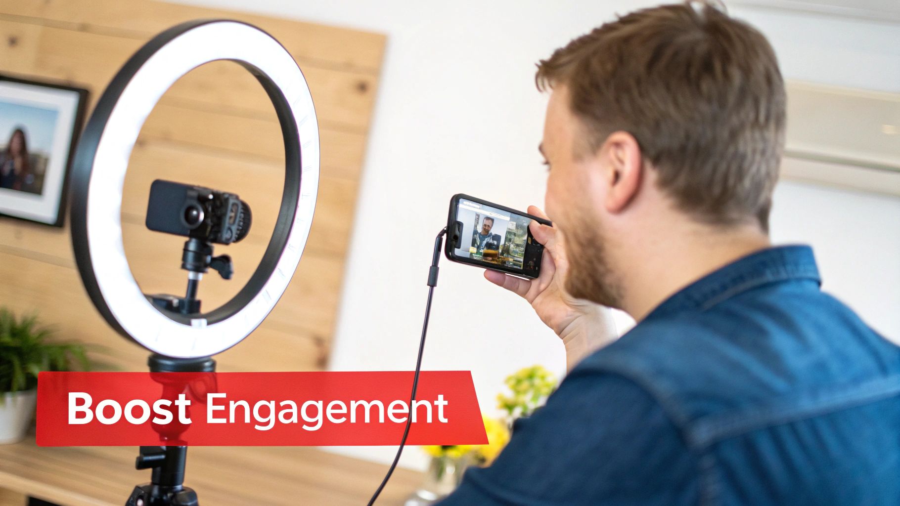 A creator setting up a shot for a TikTok video, illustrating practical strategies.