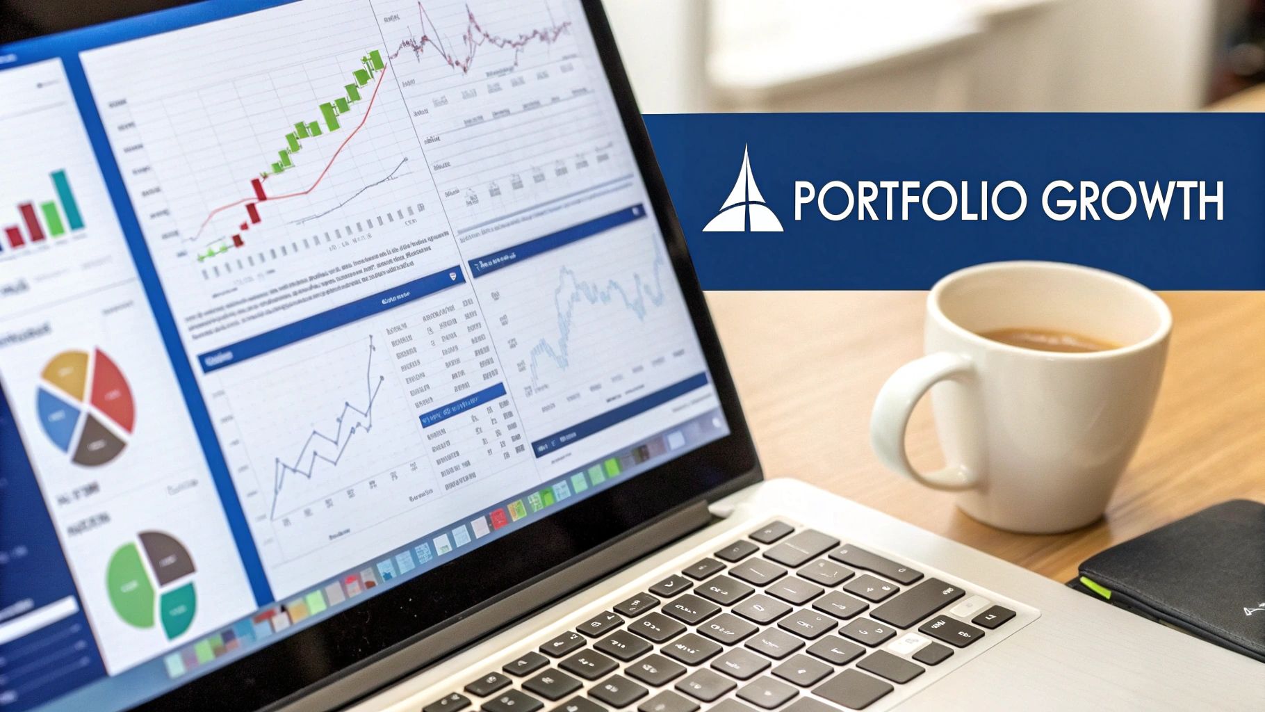 A chart showing upward growth, representing an an early retirement investment portfolio.