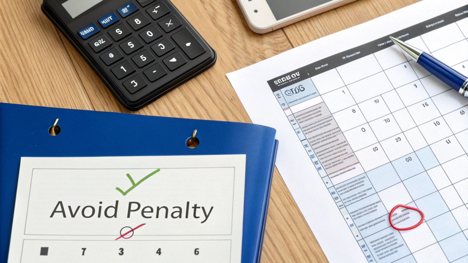 Borrowing calendar and penalty graphic