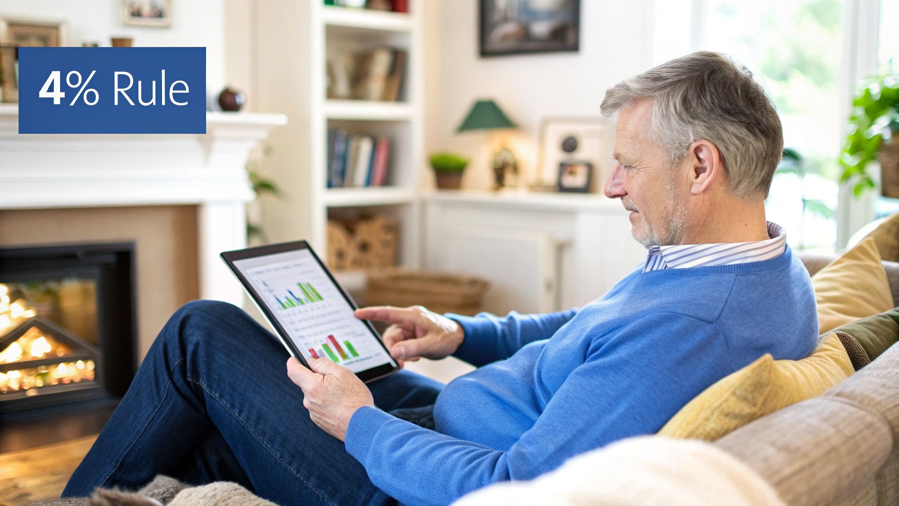A senior couple managing their retirement finances on a laptop.