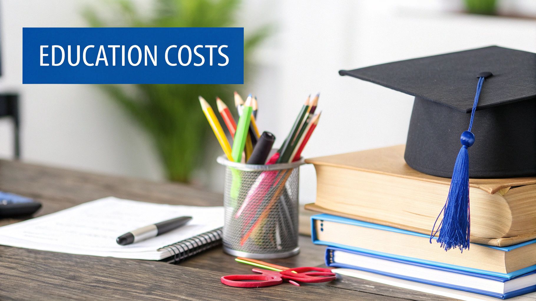 A collage of images related to higher education, including a graduation cap, textbooks, and a university campus.