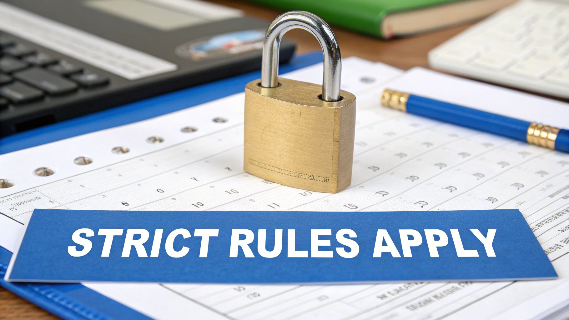 Calendar and hourglass symbolizing the long-term commitment of a 72t plan