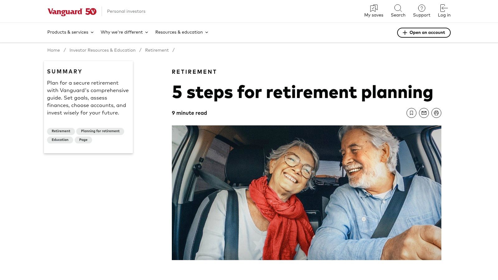 Vanguard Retirement Planning Tools