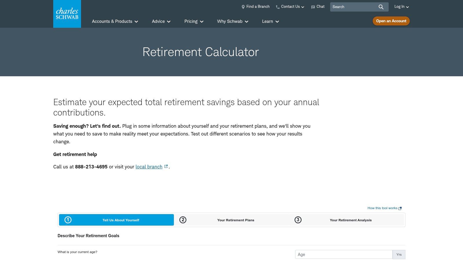 Charles Schwab Retirement Calculators