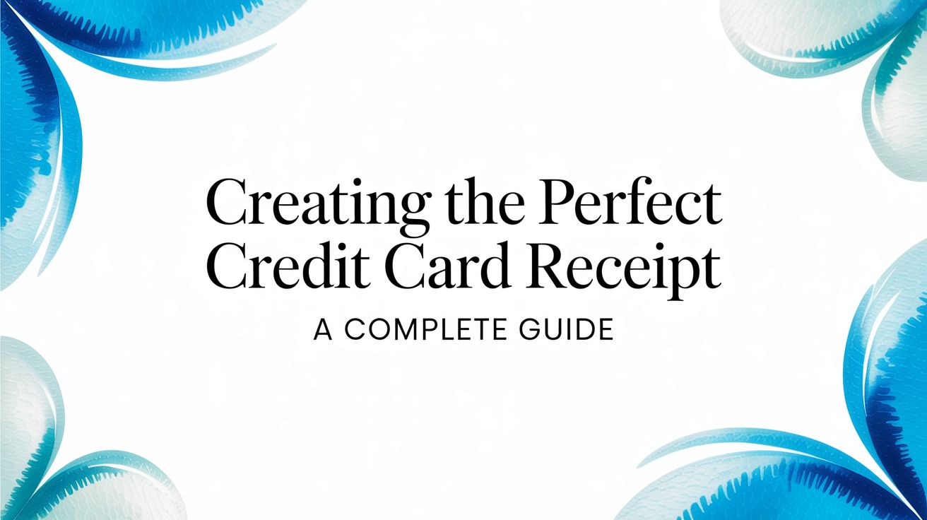 Creating the Perfect Credit Card Receipt A Complete Guide